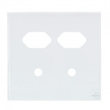 Placa p/ 2 Tomadas + 2 Furos 4x4 - Novara Glass Branco